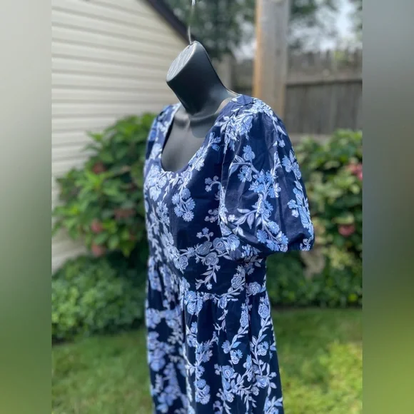 NWT J Crew tiered‎ floral dress size 14 puff sleeves cotton babydoll ornate - Picture 4 of 14